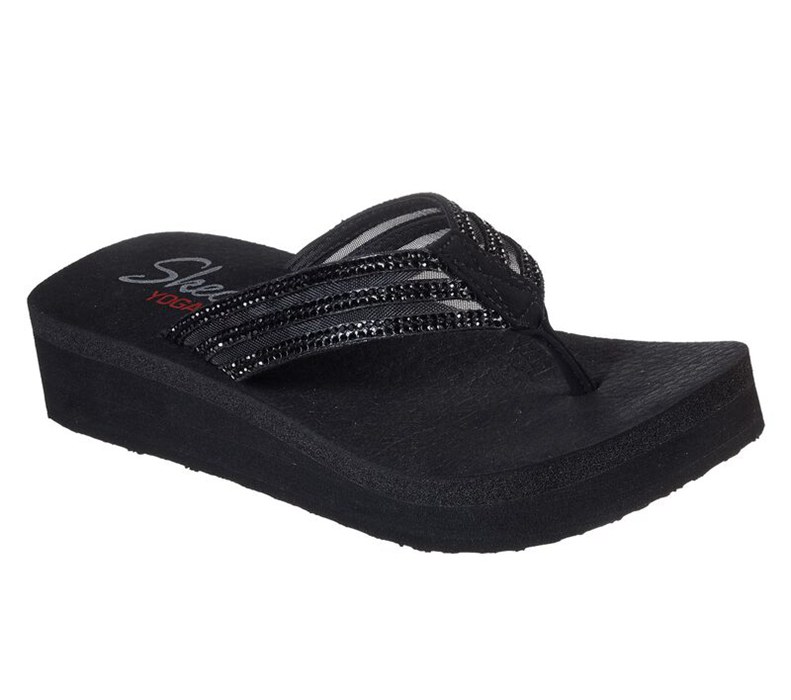 Skechers Vinyasa - Sugar Pie - Womens Flip Flops Black [AU-LP4935]